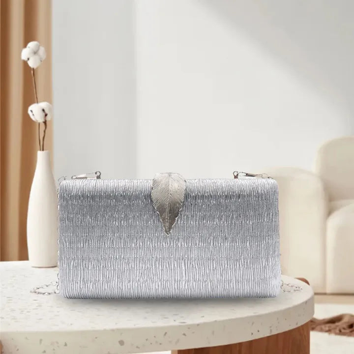 Clutch bag women luxury silver gold black clutch purse with leaf hasp ladies hand bags wedding party dinner purses and handbag