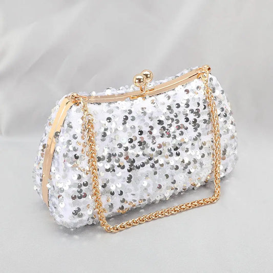 Модний золотий алмазний вечірній мішок розкішна сумочка елегантна ланцюгова жіноча плече перехрестя сумки для весільної вечірки сумки зчеплення