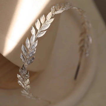 Silver Color Headband Hairband Leaf Headpiece Headdress Brides Birthday Gift Tiara Crown Bridal Jewelry Wedding Hair Accessories
