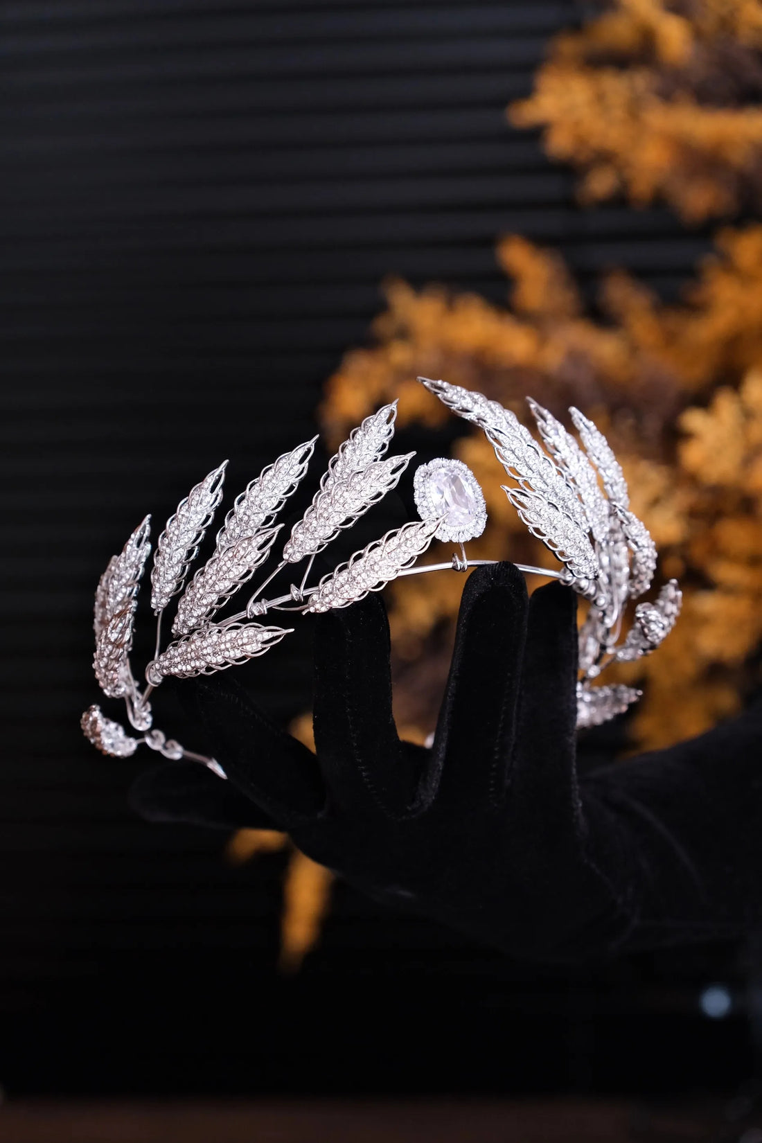 Rhinestones Zircon Tiaras and Crowns Leaf Crystal Diadem Brides Prom Pageant Headband Wedding Accessories Bridal Hair Jewelry