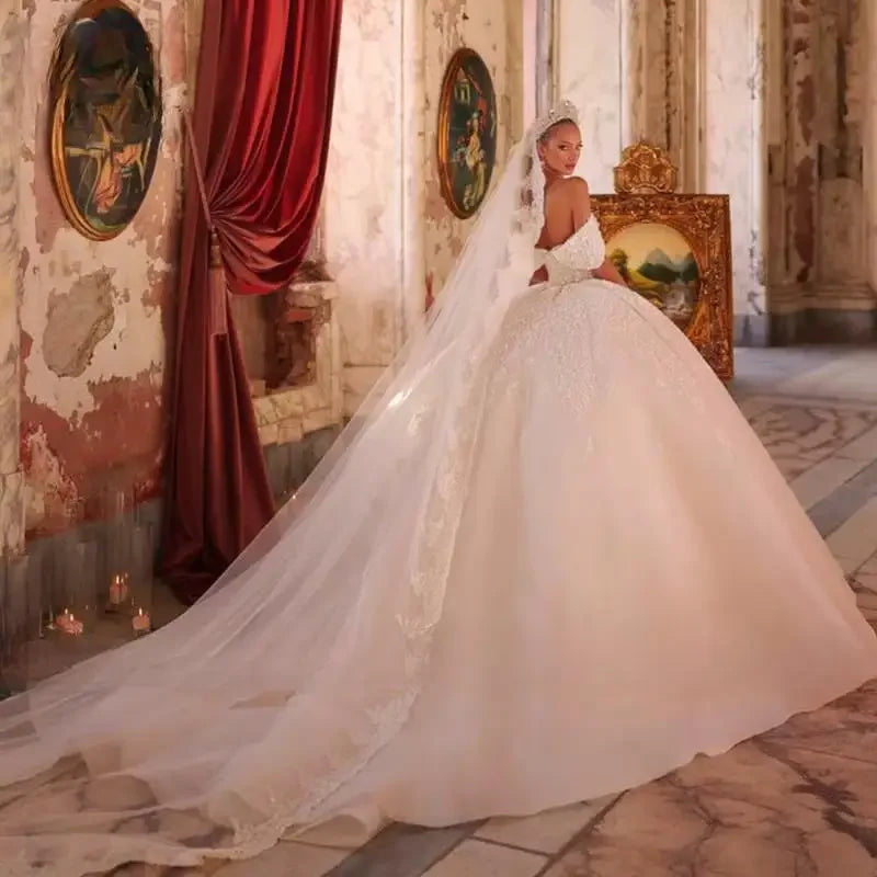 Customize Exquisite Appliques Ball Gown Wedding Dress 2026  Sweetheart Off Shoulder Princess Bridal Gown Vestidos de novia