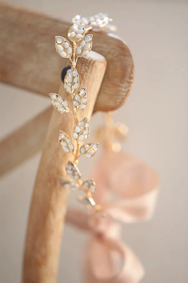 Gold Color Headband Hairband Leaf Headpiece Hairpin Bride Bridesmaids Hair Comb Pin Headdress Bridal Jewelry Wedding Accessories