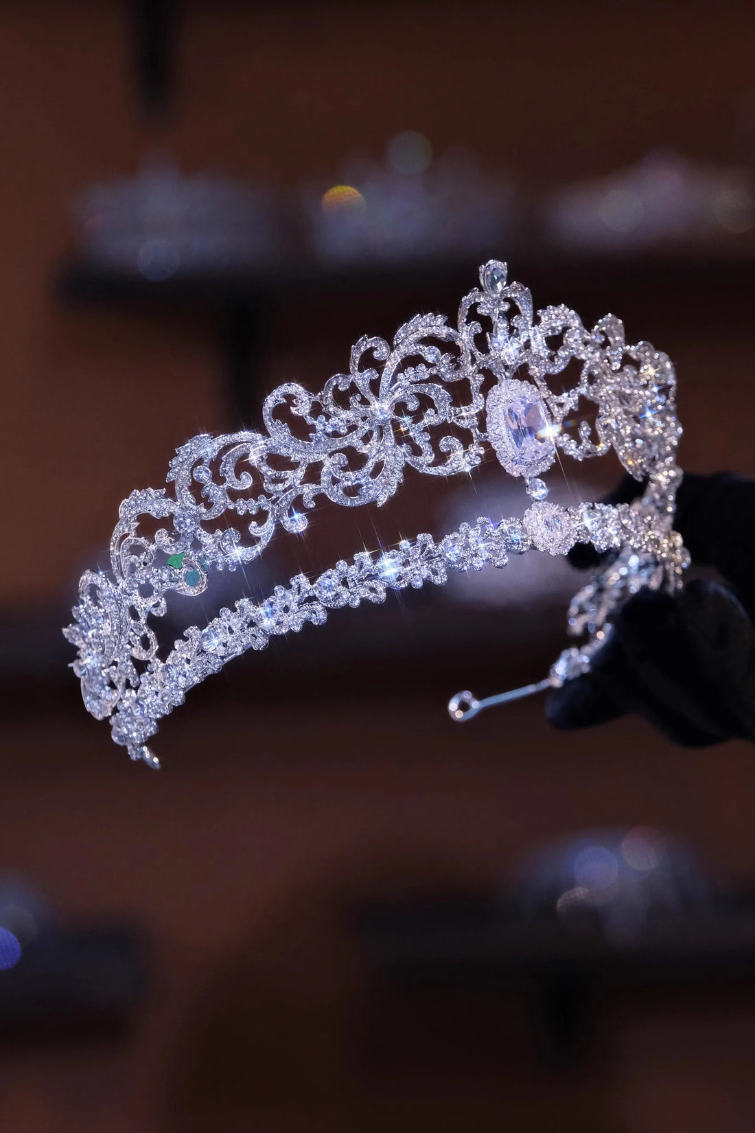 Princess Queen Tiaras and Crowns Rhinestones Zirconia Headband For Brides Women Diadem Wedding Accessories Bridal Hair Jewelry