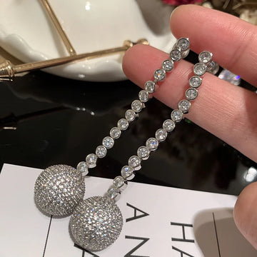 Luxury Zircon Bridal Earrings Cubic Zirconia Wedding Drop Earring For Brides Accessories Women Party Evening Dress Jewelry