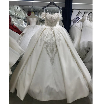 Kisswhite Xlove Collection Customized Satin off The Shoulder Lace Ball Gown Satin Elegant Bridal Wedding Dress