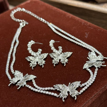 Butterfly Zircon Pearl Bridal Earrings CZ Cubic Zirconia Wedding Earring For Brides Accessories Women Birthday Gifts Jewelry