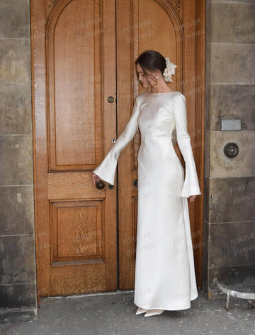 Charming Simple 2026 Wedding Dresses Woman's Mermaid Long Sleeve Bridal Gowns Formal Backless Vestidos De Novia Customized Party