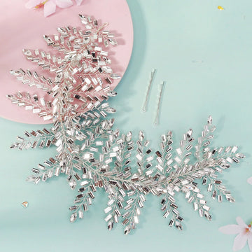 Crystal Rhinestones Headband Hairband Silver Color Headpiece For Brides Women Headdress Wedding Accessories Bridal Jewelry