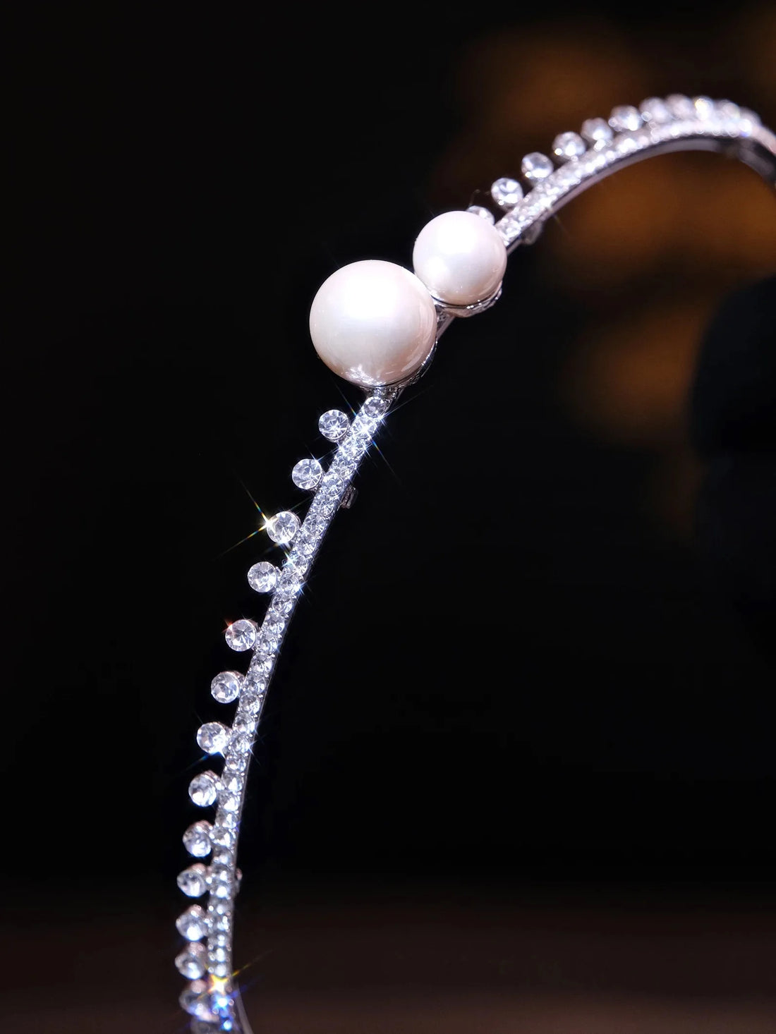 Rhinestones Crystal Tiaras and Crowns Pearl Headband For Brides Women Girl Headpiece Wedding Accessories Bridal Hair Jewelry