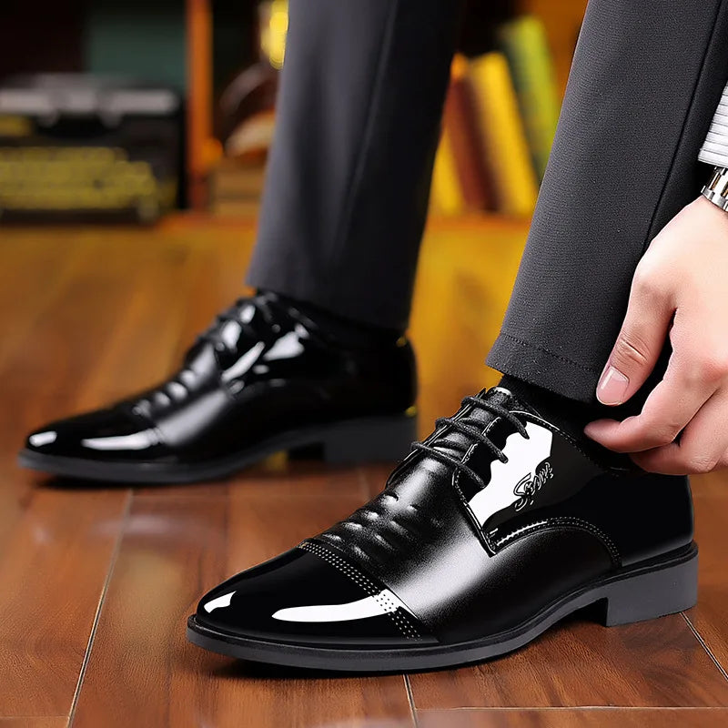 Zapatos de vestido de hombres zapatos de cuero oxford zapatos masculinos grandes talla grande 38-48 hombres guapos zapatos de punta puntiaguda para boda