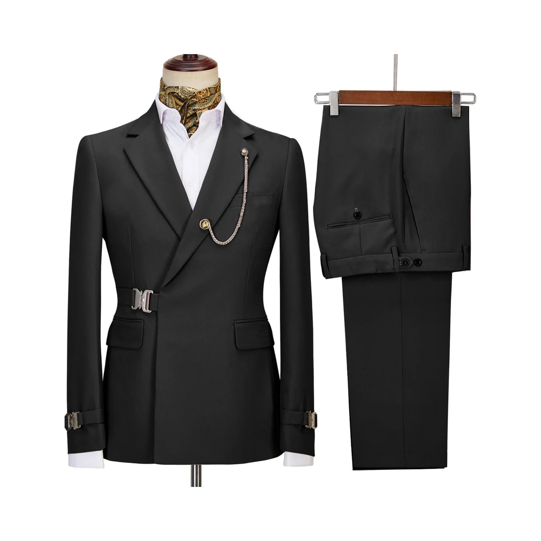 New Design Mens Suits 2 Pieces Slim Fit Set Metal Clasp Custom Daily Prom Wedding Suits for Men