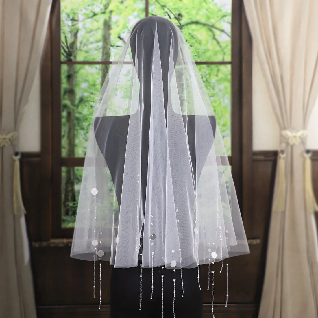 Pearl Bridal Veil Short Wedding Veils For Evening Dinner Party Dress Women Gift Hair Accessories Brides Jewelry