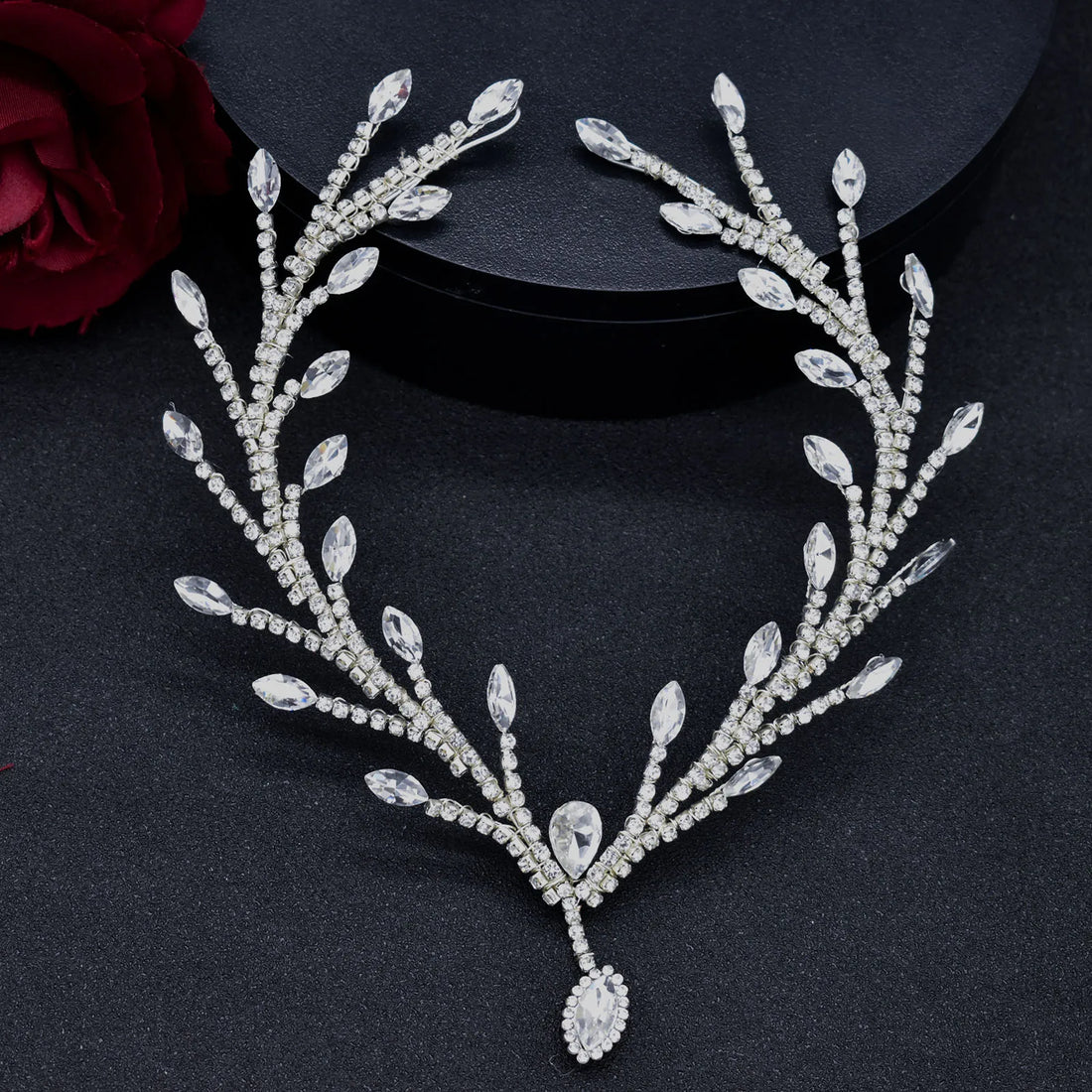 Silver gold rhinestone wedding headband handmade women hairband bridal headpiece pageant headdresses – Pollyanna Events