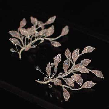 Bridal Jewelry Handmade Hair Pin Clip Silver Color Hairpin For Bride Women Prom Party Dinner Leaf Head Piece Wedding Accessories