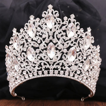 Luxury High Quality Royal Queen Wedding Crown for Women Large Crystal Banquet Tiara Party Costume Hair Jewelry Accessories