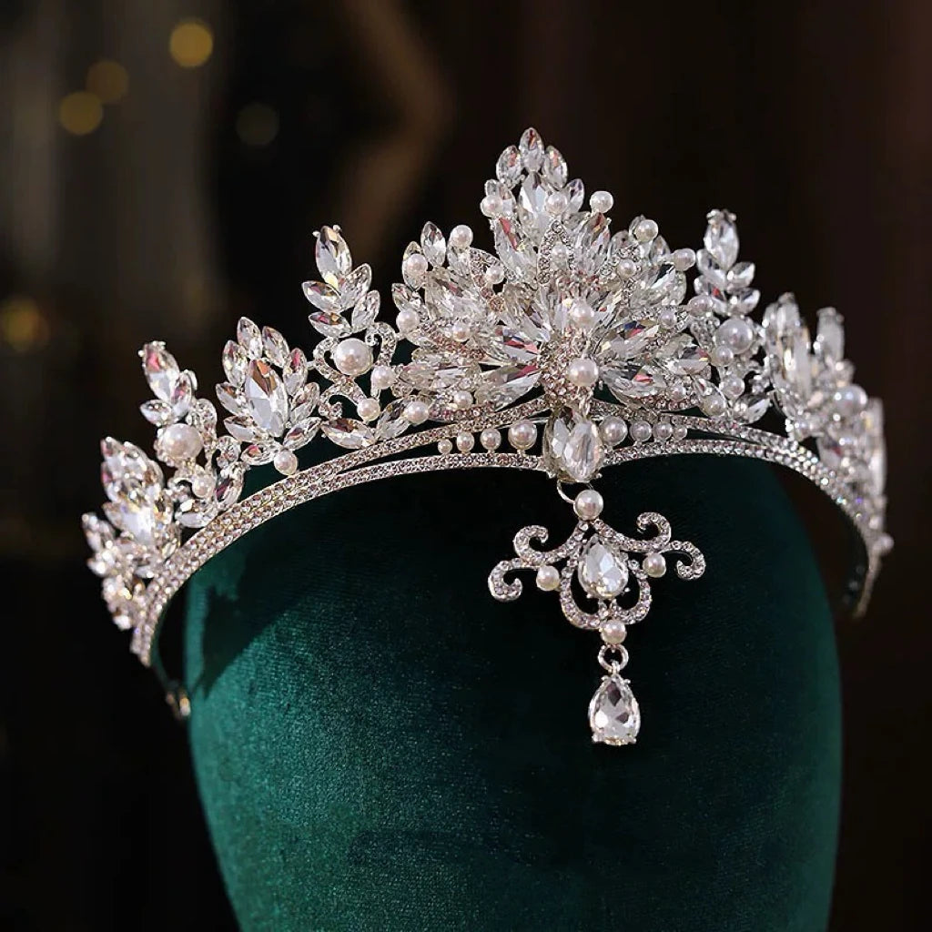 Bridal Hair Jewelry Pearl Crystal Rhinestones Tiaras and Crowns Headpieces For Bride Prom Pageant Headband Wedding Accessories