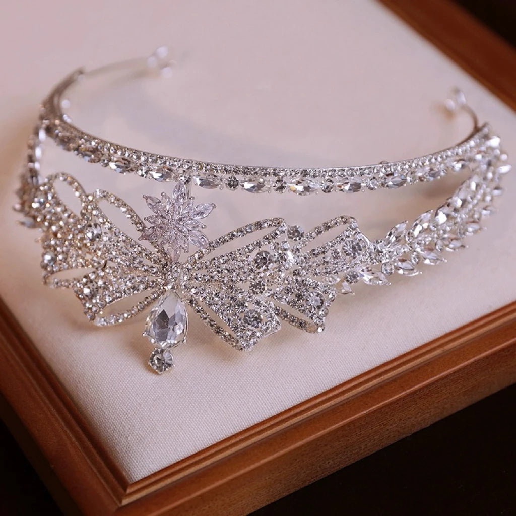 Bridal Hair Jewelry Crystal Zirconia Tiaras and Crowns Princess Queen Diadem For Brides Women Headpieces Wedding Accessories
