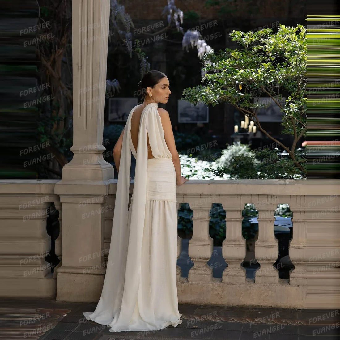 Simple Mermaid Wedding Dresses Woman's Halter Bride Gowns Sleeveless Shawl Elegant Backless Pleat Vestidos De Novia Customized