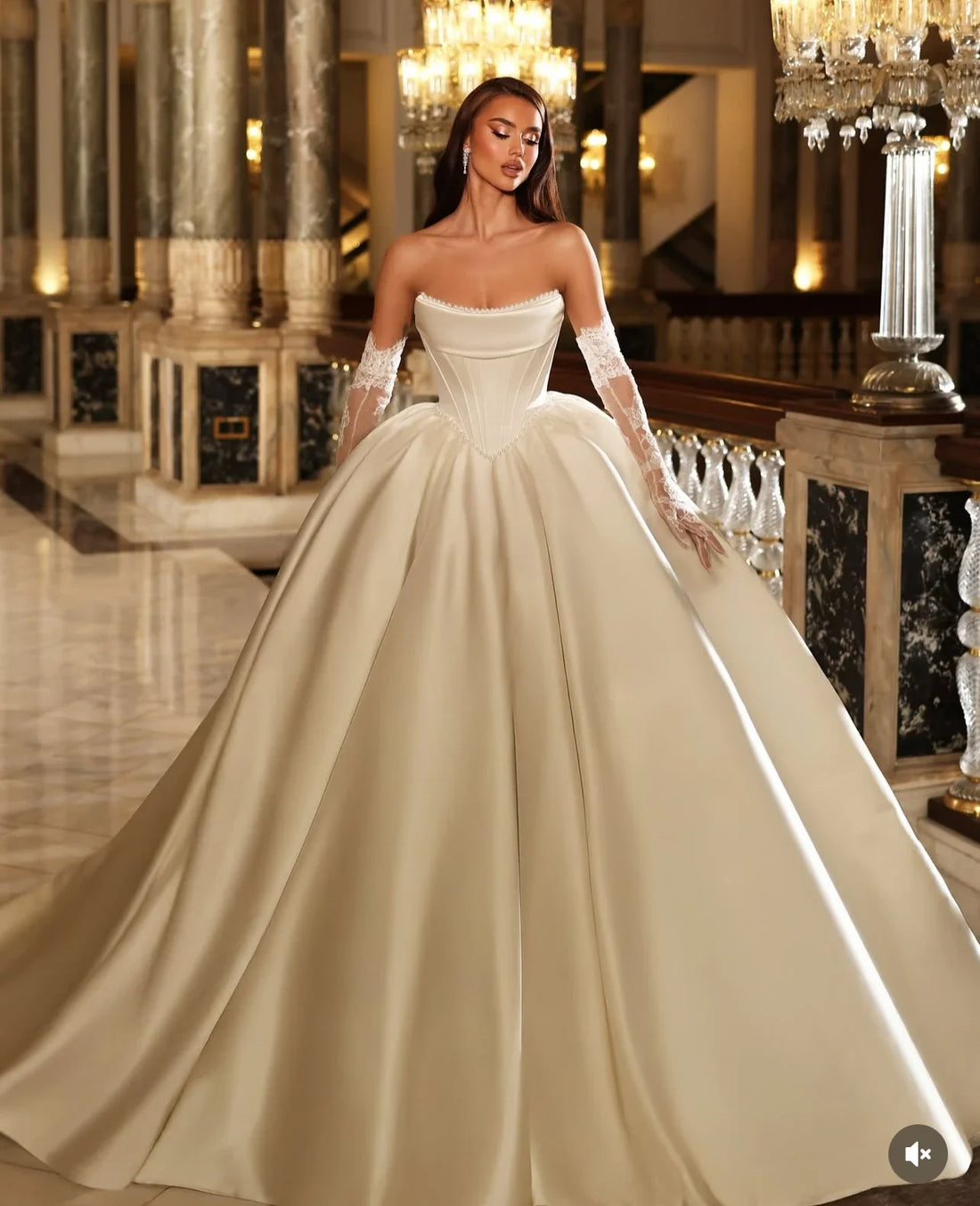 Customzied Ball Gowns Princess Wedding Dresses Satin Corset Vestido de novia Satin Bride Dresses amanda novias official