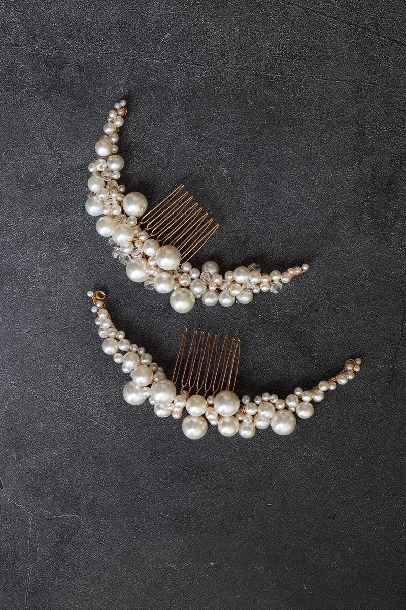 Pearl Beads Hair Comb Pin Clip For Brides Party Dinner Dress Long Hairpins Head Piece Wedding Accessories Bridal Hair Jewelry