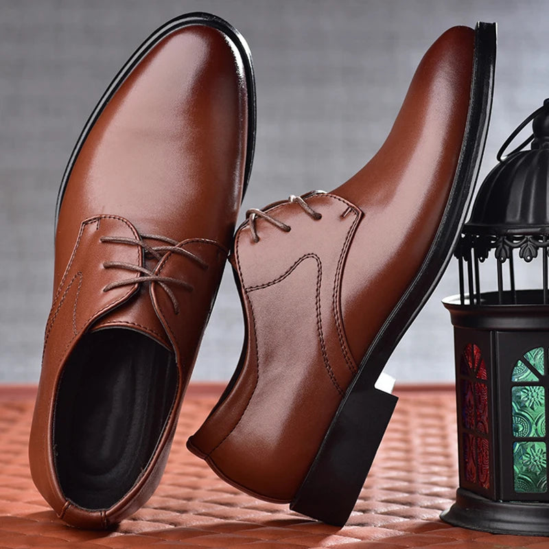 Herenschoenen zwart leer formele schoenen voor mannen oxfords mannelijk trouwfeestkantoor zakelijke schoenschoen man zapatos de hombre plus size