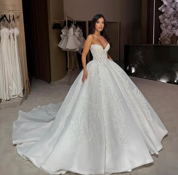 Customized Gorgeous Wedding dress Beaded V-neck Sleeveless puffy skirt Wedding Party dress amanda novias 2025 Vestidos de novia
