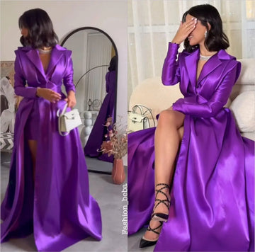 Aileen Purple Satin Robes Gala Femmes Elegant Invité Robe de mariée Graduation Even Femme Luxury Sharon Happy 2024 Party Long