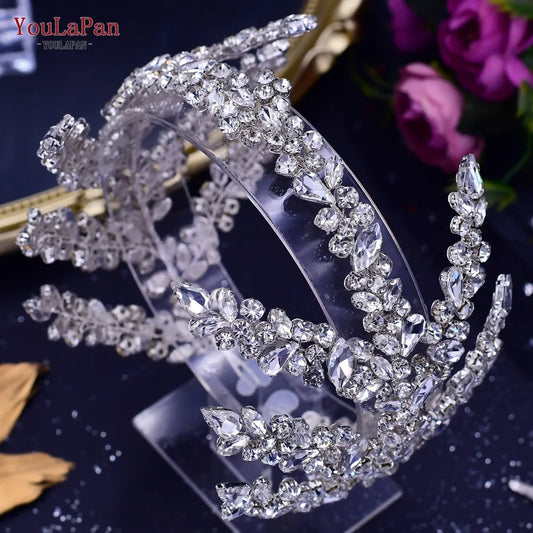 YouLapan HP425 Coronas de boda de diadema nupcial tiara y tocado mujeres accesorios para el cabello joyería de la cabeza del concurso