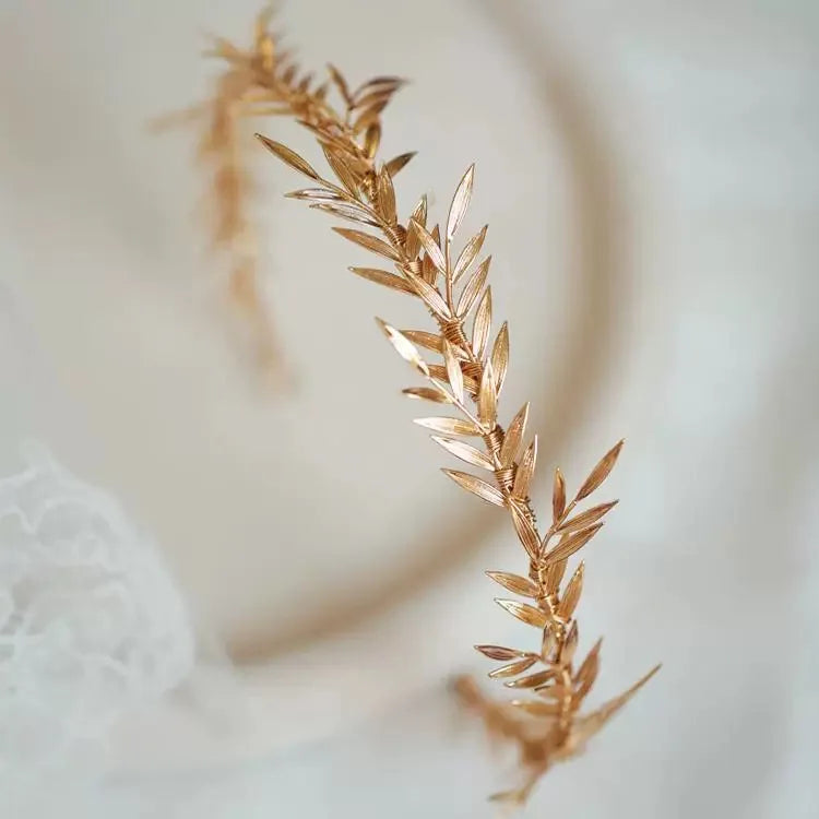 Leaf Headband Hairband Vintage Gold Silver Color Headpiece Brides Headwear Headdress Bridal Jewelry Wedding Hair Accessories