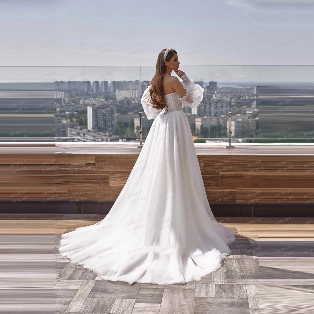 Simple A Line Wedding Dresses Woman's Sexy Appliques Off Shoulder Long Sleeve Princess Bride Gowns Vestidos De Novia Customized