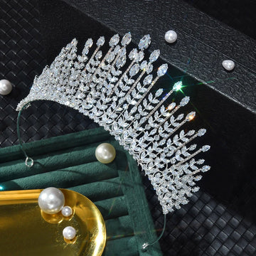 Crystal AAA Zircon Tiaras and Crowns Headband Brides Birthday Gift Prom Pageant Diadem Wedding Accessories Bridal Hair Jewelry