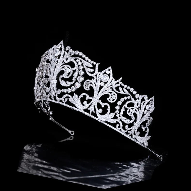 Wedding Hair Accessories Princess Queen Zircon Tiaras and Crowns Cubic Zirconia Headband Brides Big Large Diadem Bridal Jewelry