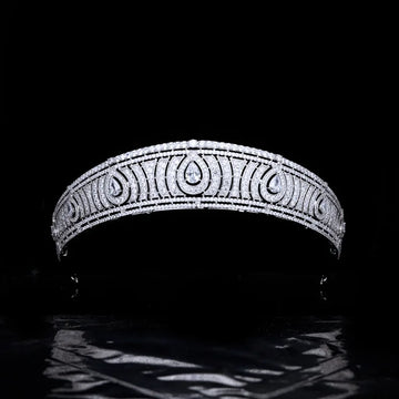 Cubic Zirconia Tiara Crown Prom Party Zircon Headband For Brides Women Headpiece Gifts Wedding Accessories Bridal Hair Jewelry