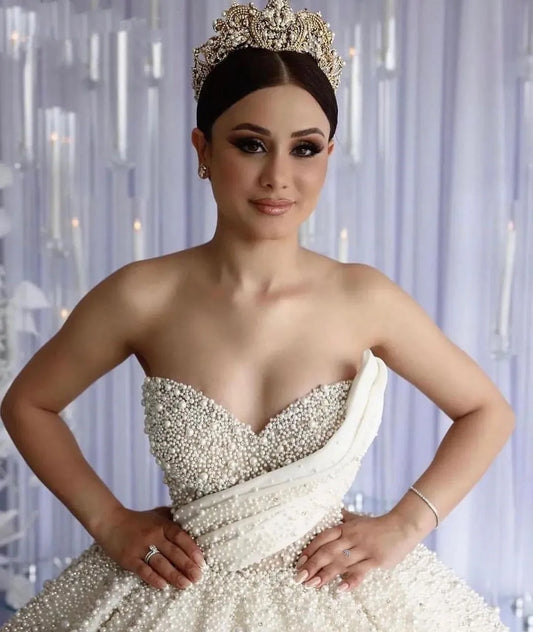 Lüks İnciler Gelinlik 2023 Tatlım Dubai Şapeli Kadınlar İçin Gelinlik Özel Gelinler Elbiseler Vestido de Casamento