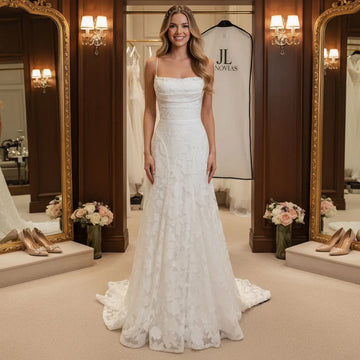 Elegant Long Lace Pleated Wedding Dress For Women 2025 Vestidos Novia Backless Ball Gown A Line Bridal Party Gown For Bride