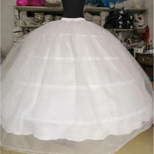 Yeni Sıcak Satış 4 Çember Büyük Beyaz Petticoat Süper Kabarık Crinoline Slip Slip Slight, gelinlik için For Sweet