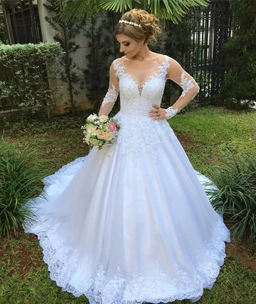 Wedding Dress  Bohemian Long Sleeve Wedding Dresses Bride Dress