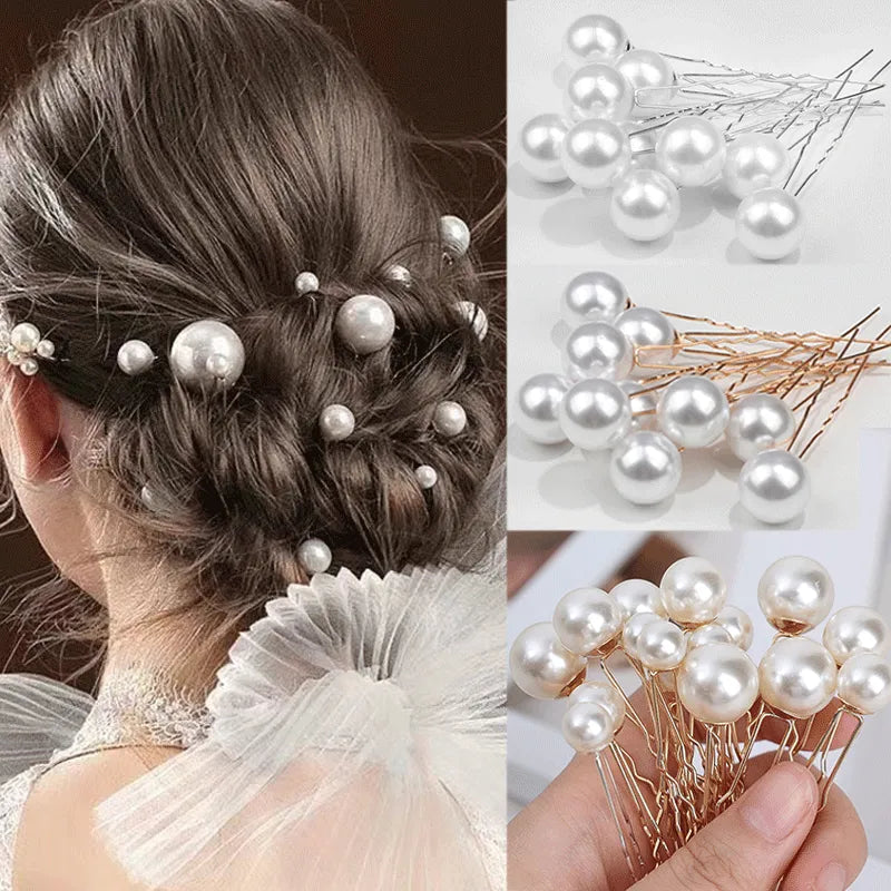 Coloque de jóias de moda ocidental para noiva Coroa de noiva Coroa Floral Pearl Hair Acessórios de gancho de cabelo