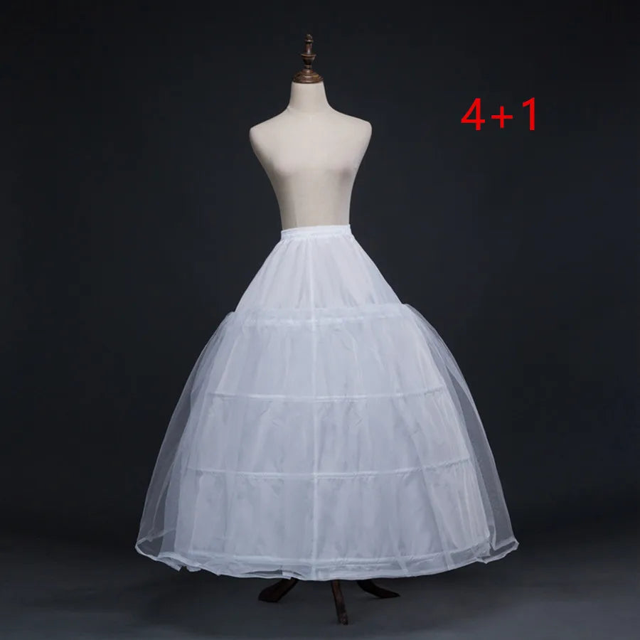 Hot Sale 4 Hopps Petticoat Underskirt Wedding Bridal Dress With Tulle Petticoat Complementos De Boda 2024 WHITE