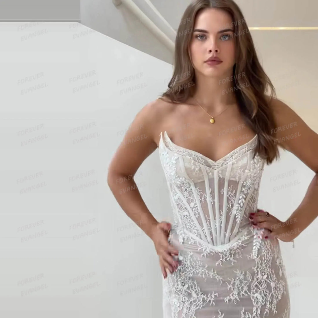 Boho Mermaid Wedding Dresses Woman Bride Gowns Sexy Sweep Train Lace Appliques Sweetheart Tulle Customized Vestidos De Novia