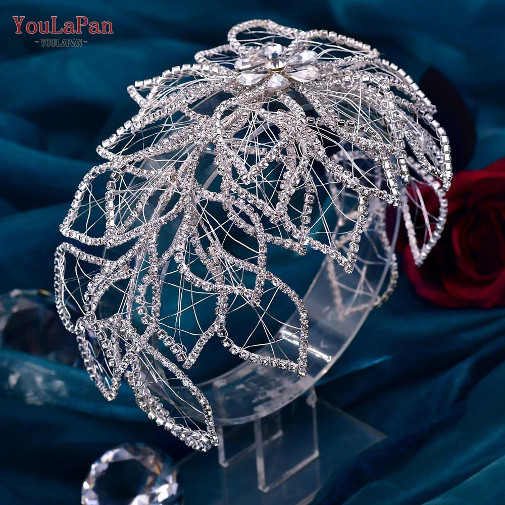 HP256 Bridal Crown Rhinestone Women Headband Bride Headpiece Wedding Hair Jewelry Accessories Pageant Tiara Headdress