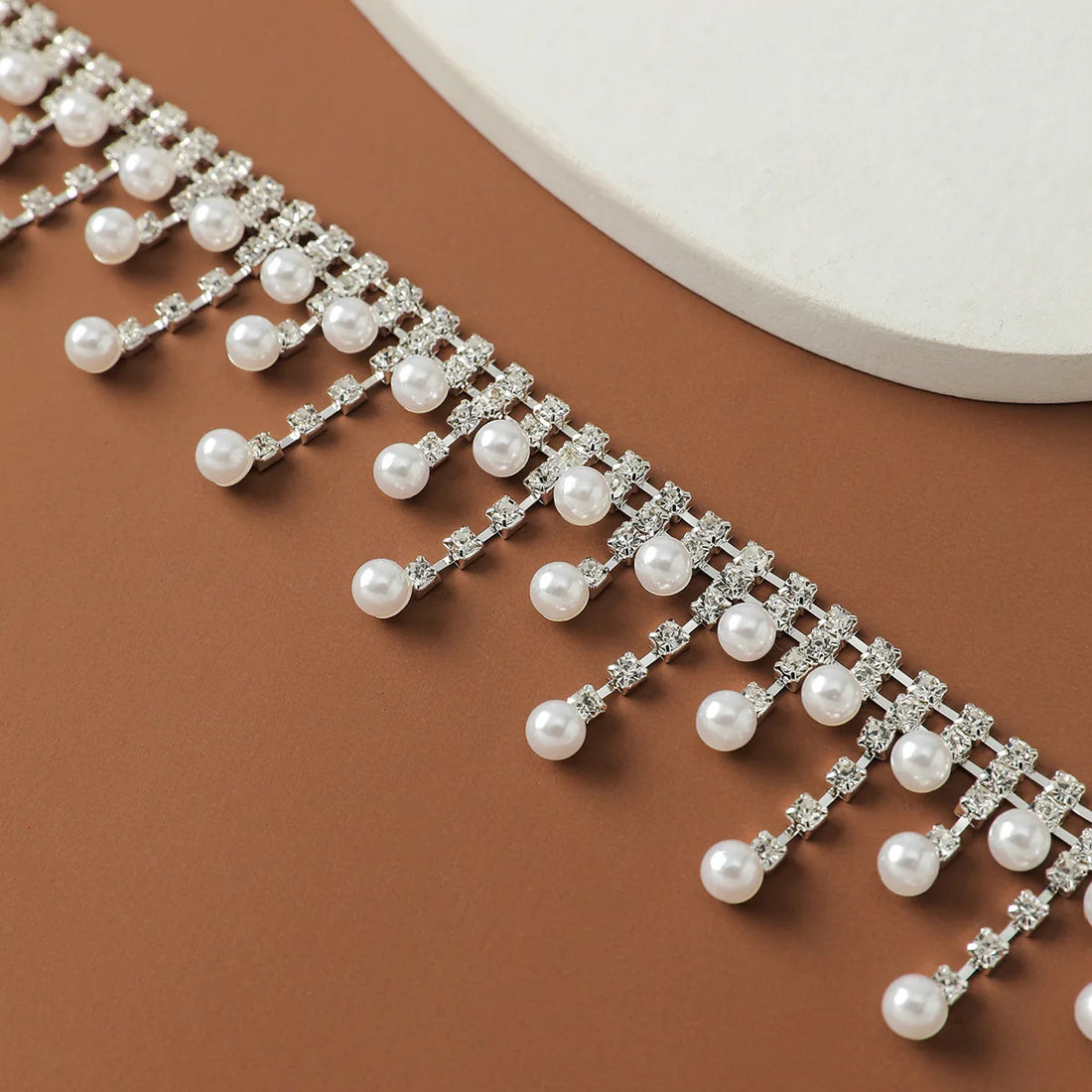Crystal Rhinestones Wedding Belt Pearl Bridal Belts Sash For Women Party Evening Dress Brides Jewelry