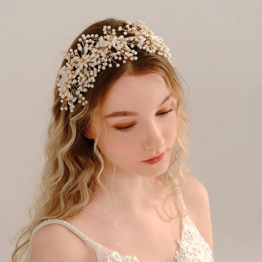 Fashion Pearl Headbands Flower Hair Combs Hairpins Clips Beads Hairbands Women Girls Bride Wedding Hair Jewelry Accessories