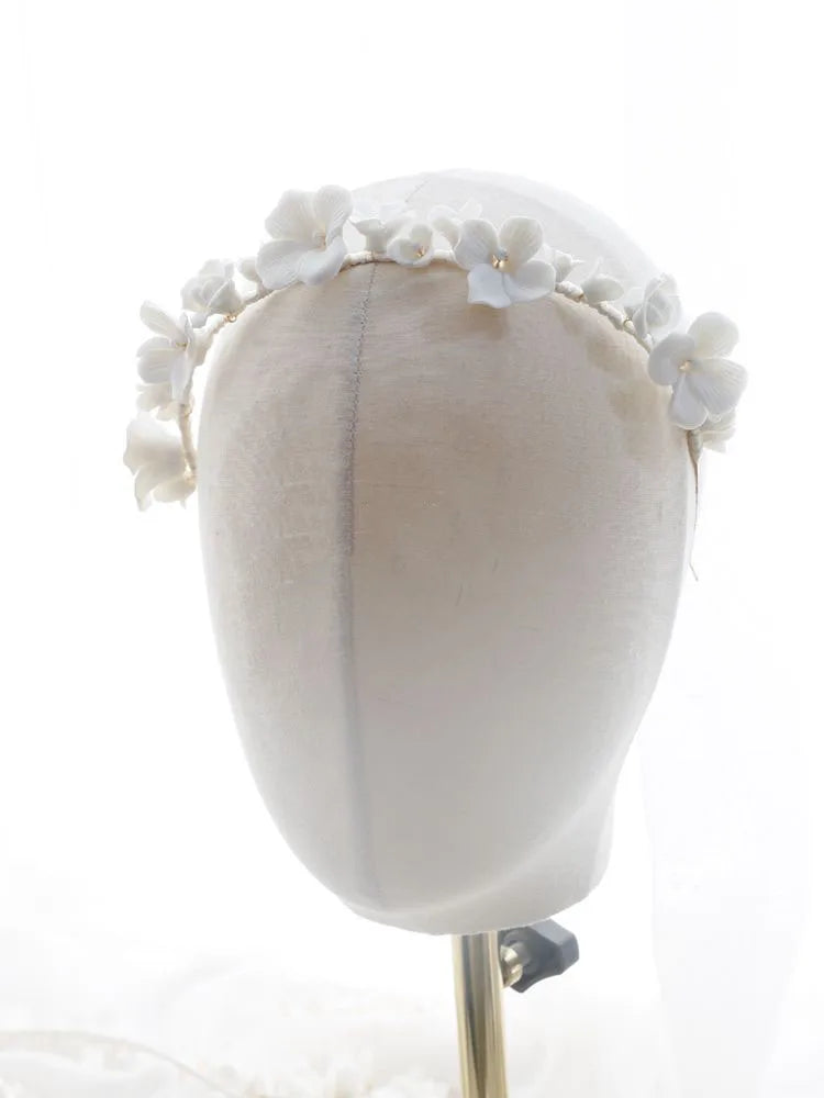 Wedding Hair Accessories Porcelain Flower Headpiece Headwear Women Girl Headdress For Brides Headband Hairband Bridal Jewelry