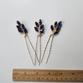 Floralbride Handmade Trendy Alloy Blue Opal Crystal Rhinestones Bridal Hair comb Wedding Headpieces Women Girls Hair Jewelry 5413 Gold Blue