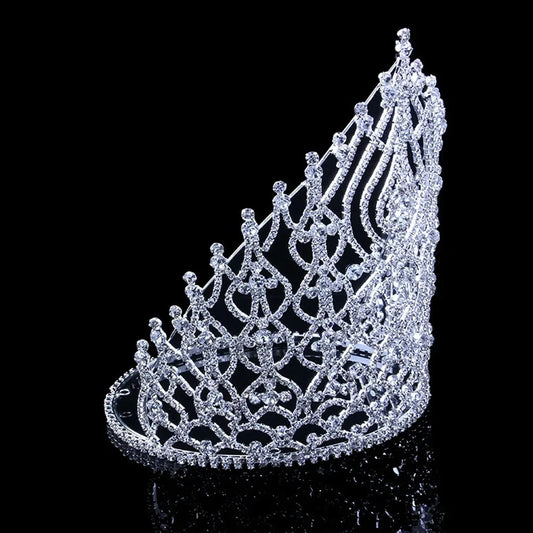 Rhinestone Wedding Hair Accessories Jewelry Elegant Miss Crown For Women Bridal Big Crystal Crowns And Tiaras King Party Gift