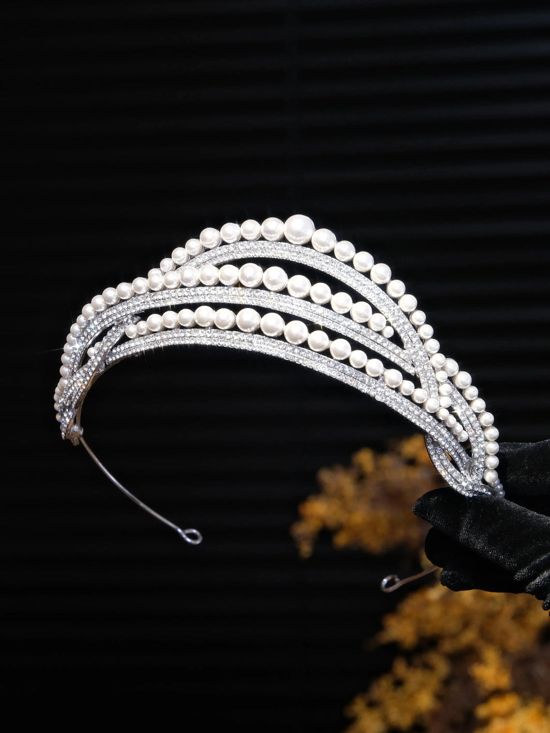 Pearl Rhinestones Crystal Crowns and Tiaras For Bride Princess Queen Headband Headpiece Wedding Accessories Bridal Hair Jewelry