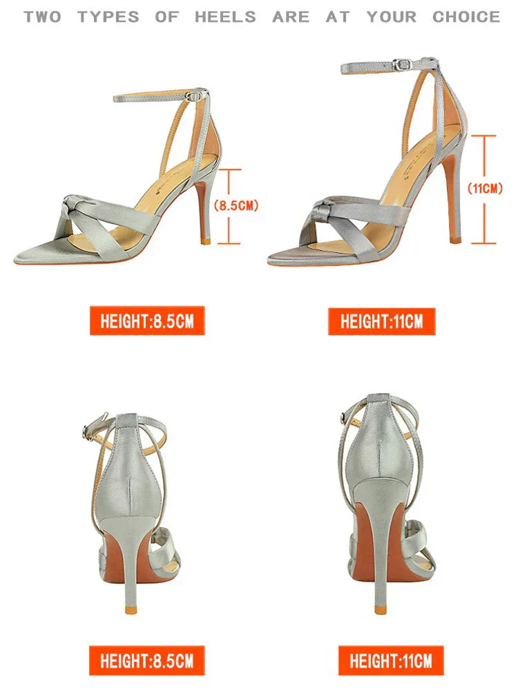 Stilettos 11cm satin women pumps sexy high heels hollow out lady summer sandals party wedding shoes – Pollyanna Events