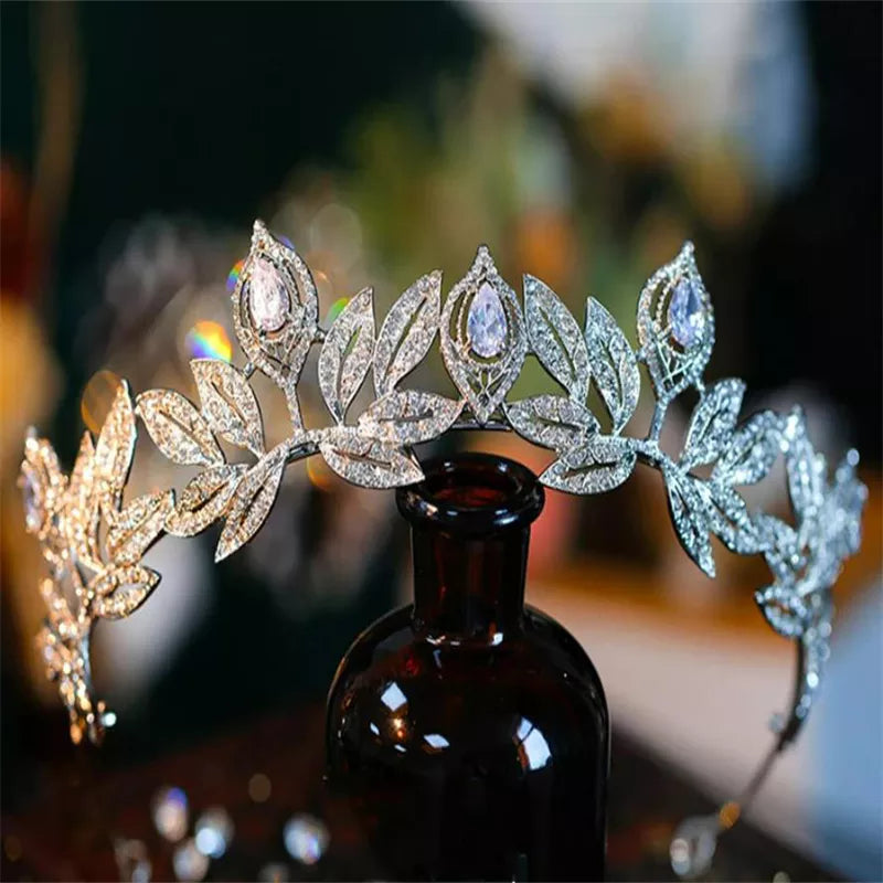 Bride Crown Zircon Rhinestone Rhinestone Tiaras Accessori per capelli con copricapo per matrimoni HQ0068