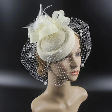 New Fascinators Hat Women's Pillbox Hats and headgear for weddings Headband Tea Party Hair Clip Mesh Veil Headwear For Lady